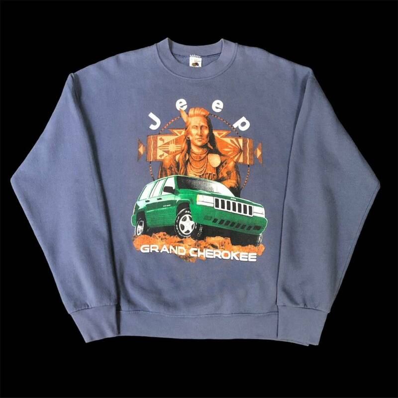 90s Fruit of the Loom Jeep Grand Cherokee Indian Print Sweat Pullover 90年代 ジープ グランドチェロキー インディアン スウェット
