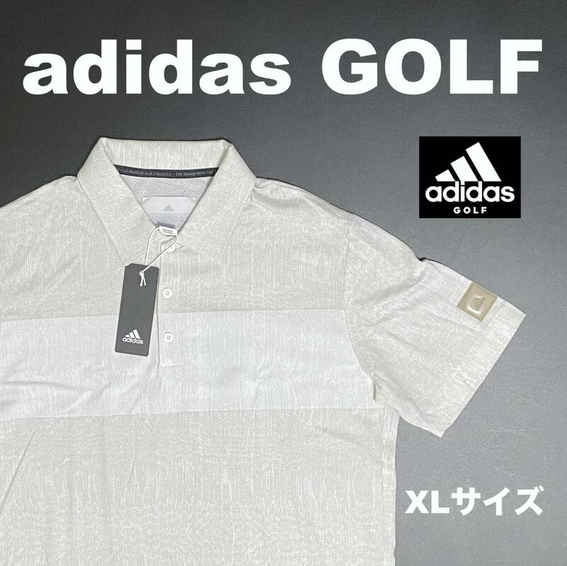 ■【XL】定価10,439円 アディダス ゴルフ ADICROSS 半袖ポロシャツ白■
