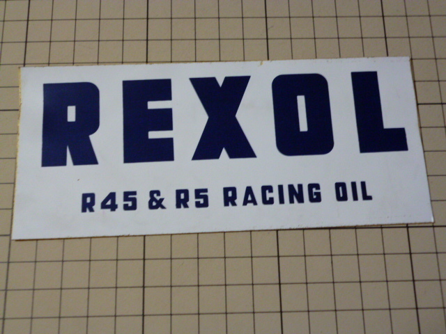 正規品 REXOL R45 & R5 RACING OIL ステッカー 当時物 です(159×70mm) レクソル レクソール レーシング オイル