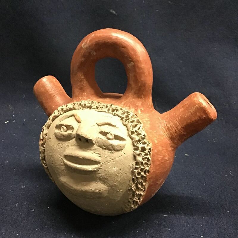テラコッタ　ペルー　インカ土器　注口土器　送料一律520円　インカ文明　アンデス土器