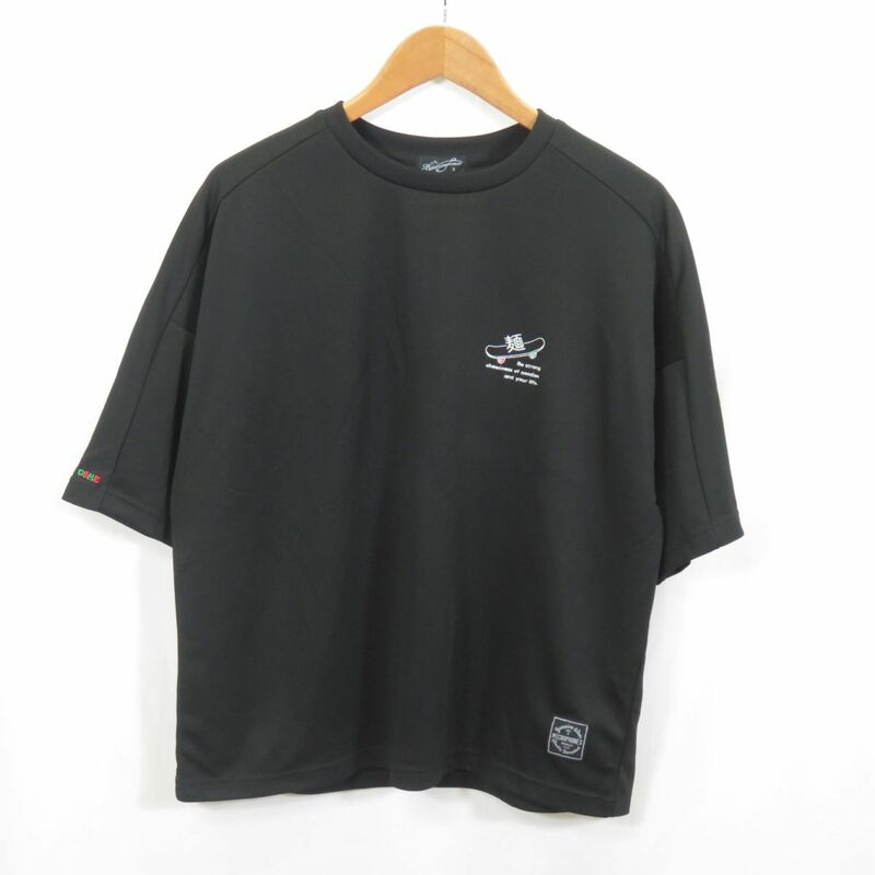 美品 NINE MICROPHONES 横浜家系らーめん侍 コラボ ビッグシルエット ドライ Tシャツ sizeS/ナインマイクロフォンズ 　0802