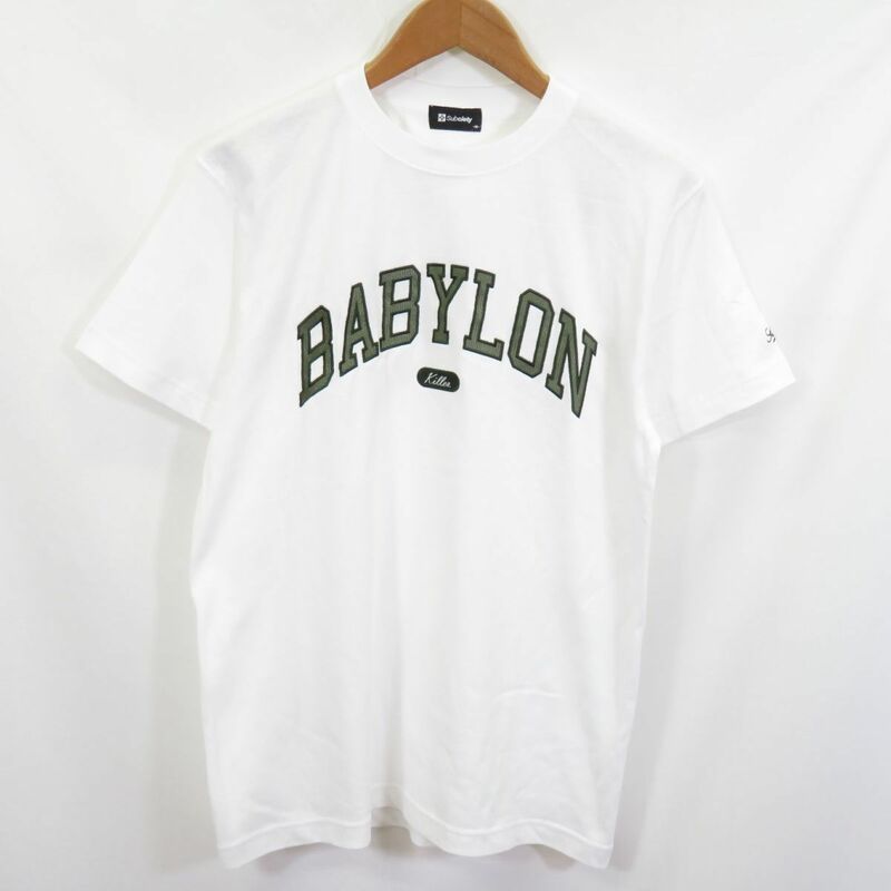 美品 Subciety BABYLON カレッジ 刺繍 Tシャツ ホワイト sizeM/サブサエティ 　0803