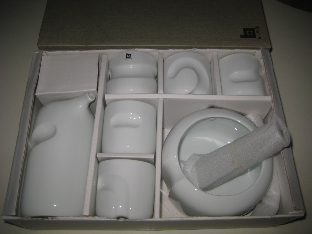 白山陶器　ロックセット (7点) ロックカップ　5個　アイスペール　ウォーターピッチャー　箱付