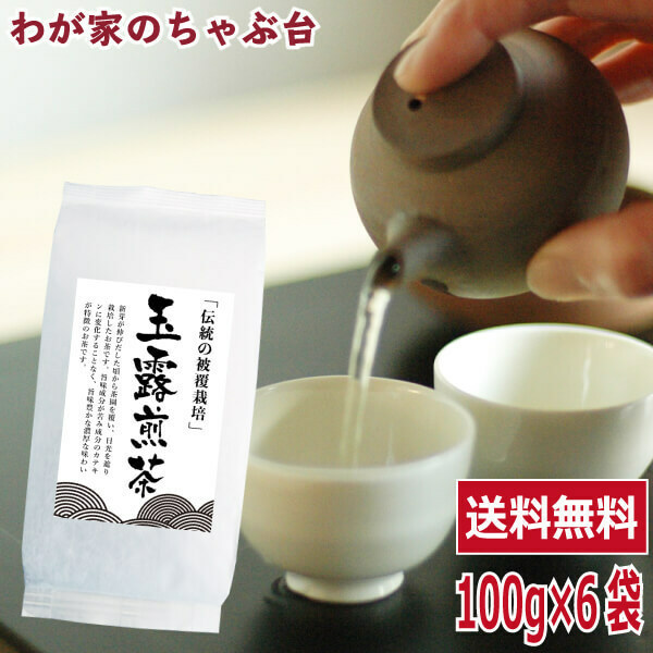 送料無料 玉露煎茶 100g×6袋セット　　お茶 緑茶 煎茶 茶 茶葉 お茶葉 国産 被覆茶 健康 健康茶 色 香り