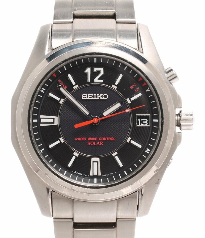 セイコー 腕時計 7B24-0AB0 スピリット ソーラー ブラック メンズ SEIKO [0604]