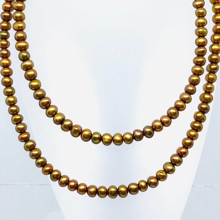 【77】 K18 ゴールド パール ネックレス 小粒 シンプル オシャレ 可愛い レディース 3.5mm珠 全長 42㎝ 6.5ｇ（1169）
