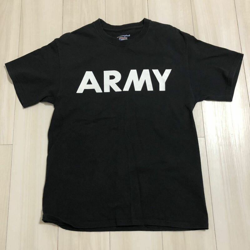 【超お得！3日間限定】Champion チャンピオン ARMY Ｔシャツ アーミー プリント コットン ミリタリー 男女兼用 黒 ネイビー 二枚セット