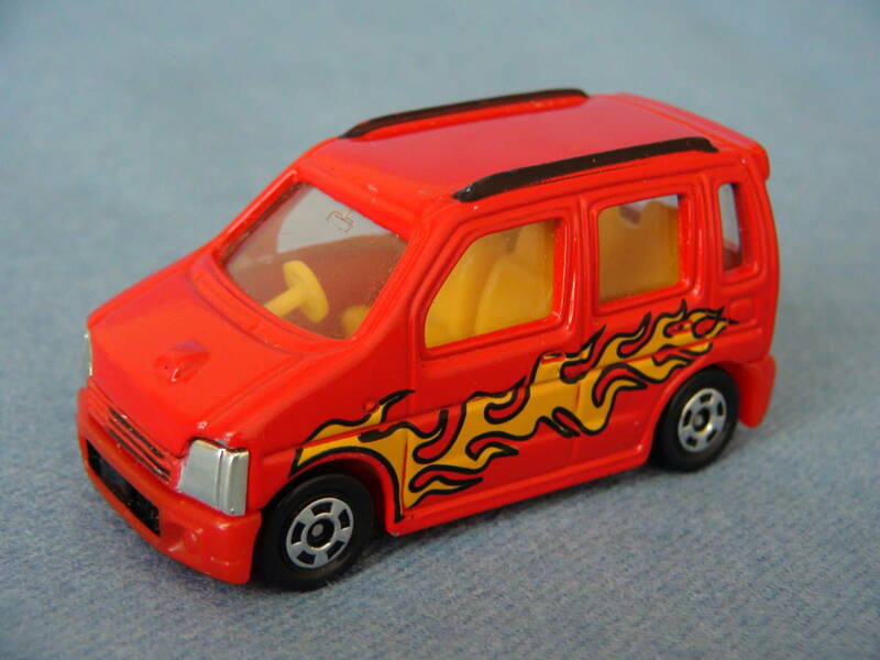 1998年限定トミカ・スズキ初代ワゴンR赤/ファイア柄タイプ美品・セットばらしアイテム