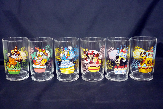 長期保管品 東京ディズニーランド 開園20周年記念 グラス 6点セット ガラス製 ミッキーマウス ミニーマウス ドナルドダック デイジー 