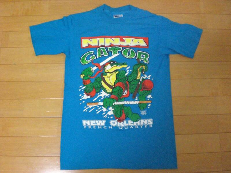 当時物 ビンテージ 1990年製 90s タートルズ TMNT NINJA GATOR ヴィンテージ Tシャツ ミュータント・ニンジャ・タートルズ　忍者タートルズ