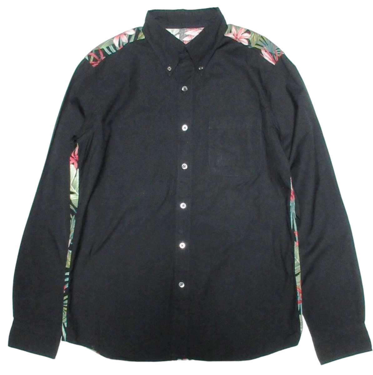 定価24,840円 ソフネット アロハ柄切り替え シャツ SOPHNET. BACK PANEL B.D SHIRT 18SS 長袖 SOPH-170080 ブラック