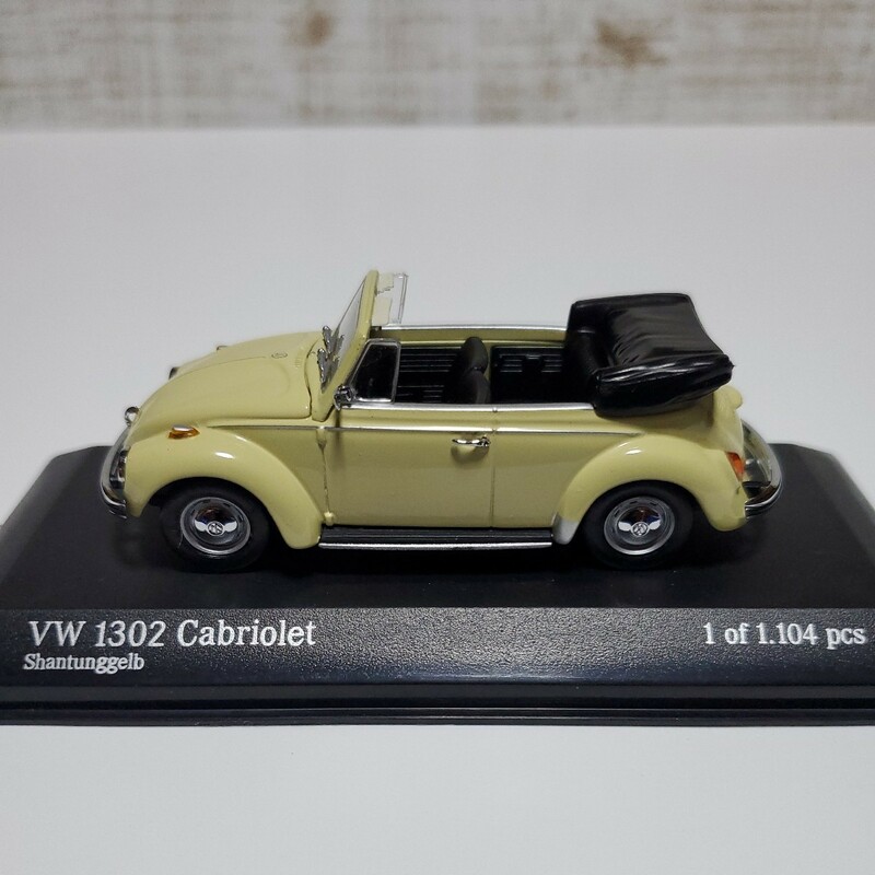 1/43 ミニチャンプス /VW Beetle 1302 Cabriolet 1970-72 Shantunggelb/フォルクスワーゲン ビートル カブリオレ シャンタンイエロー