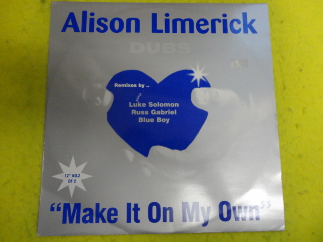 Alison Limerick - Make It On My Own (Dubs) オリジナル盤 12 名曲VOCAL HOUSE 視聴