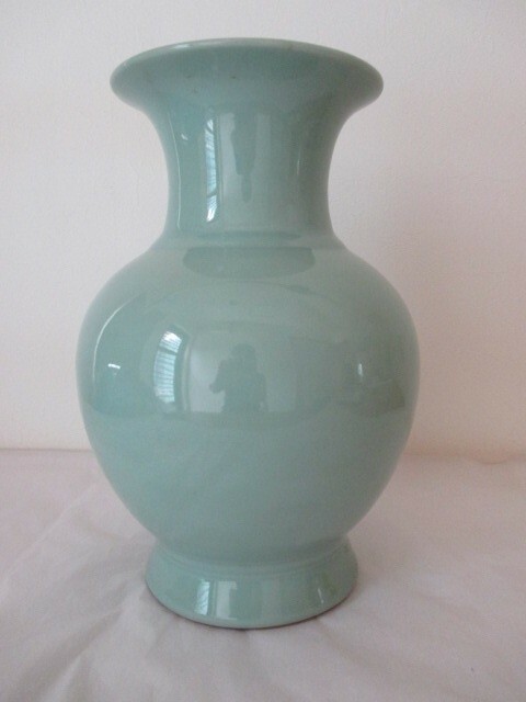 L2082【東山】青磁/花瓶/陶器/USED