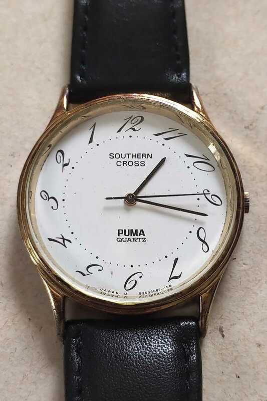 オリエント ORIENT 大逆転 PUMA SOUTHERN CROSS 電池交換済み 32mm レアな逆回転ウォッチ オリエント時計の名作 珍品