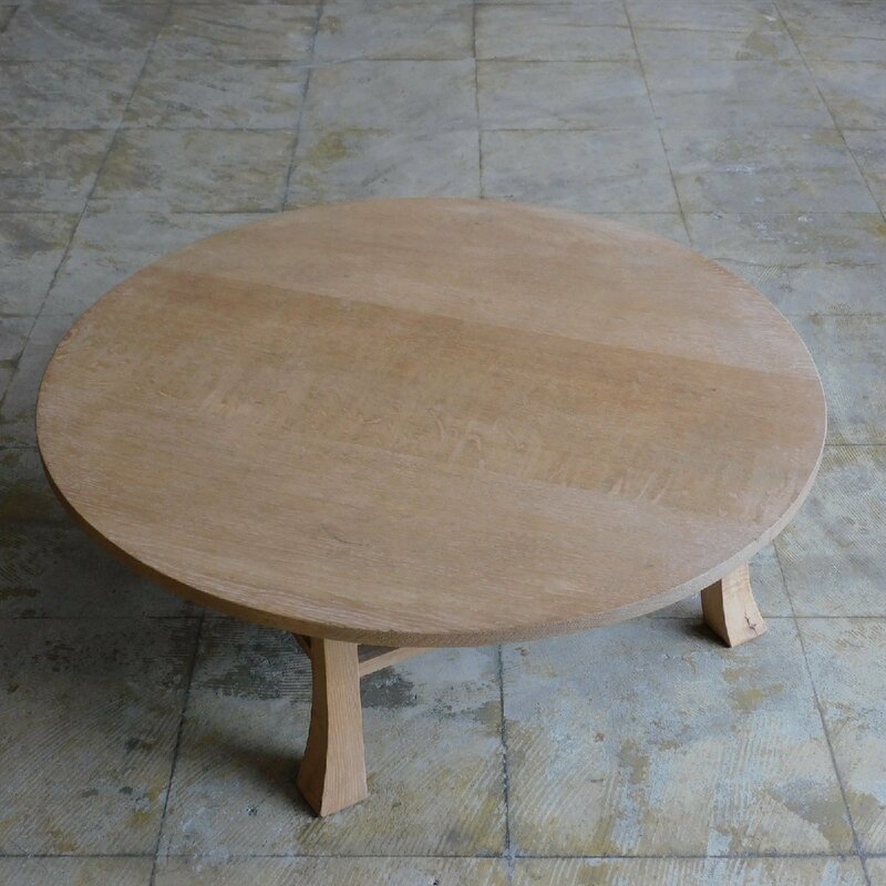 オーク材 まる ローテーブル HK-a-02702 / 楢 無垢材 ナイトテーブル ラウンドテーブル サイドテーブル