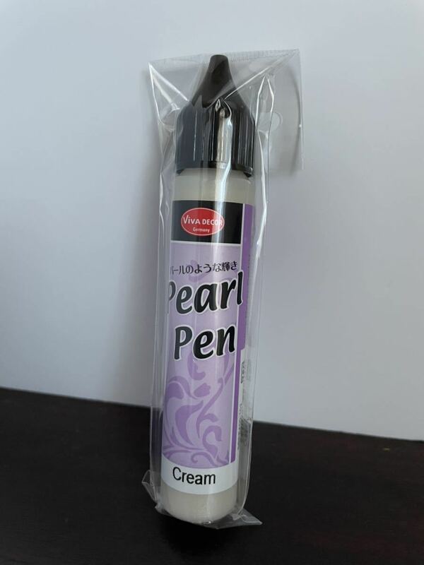 Viva Decor Pearl Pen クリーム CREAM 25ml 呉竹 ビバ・デコール パールペン ペーパークラフト スクラップブッキングペーパー