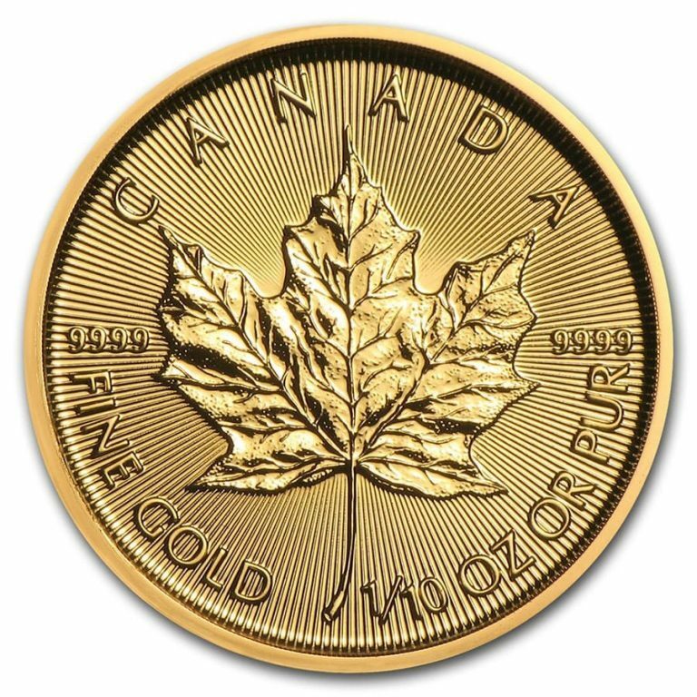 [保証書・カプセル付き] 2020年 (新品) カナダ「メイプルリーフ」純金 1/10オンス 金貨