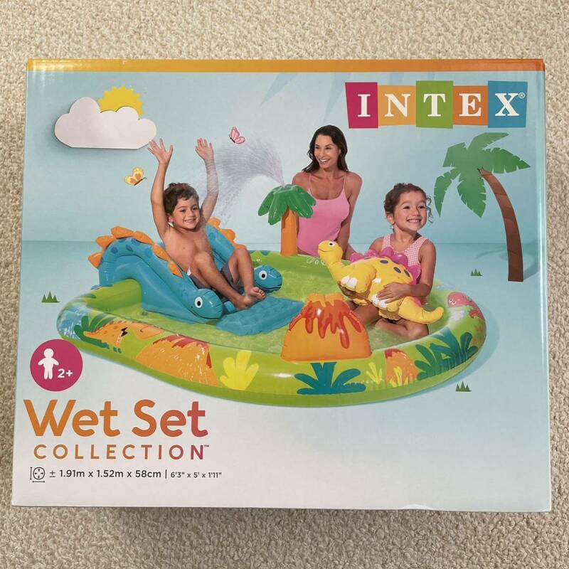 【送料無料】新品★INTEX インテックス プレイセンター 恐竜 ダイナソー 滑り台付き プール 家庭用プール 子供用プール 
