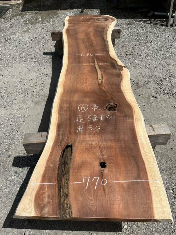 杉　樹齢約400年　希少　⑥ 大　無垢 一枚板 カウンター テーブル　レジン　看板　ベンチ　棚　机　商品棚　商品台　棚板　引き取り限定