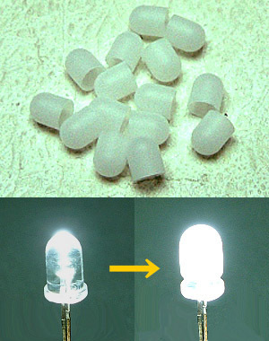 ■超高輝度LEDを拡散LEDに！LED光拡散キャップ3mm用5mm用□合計100個