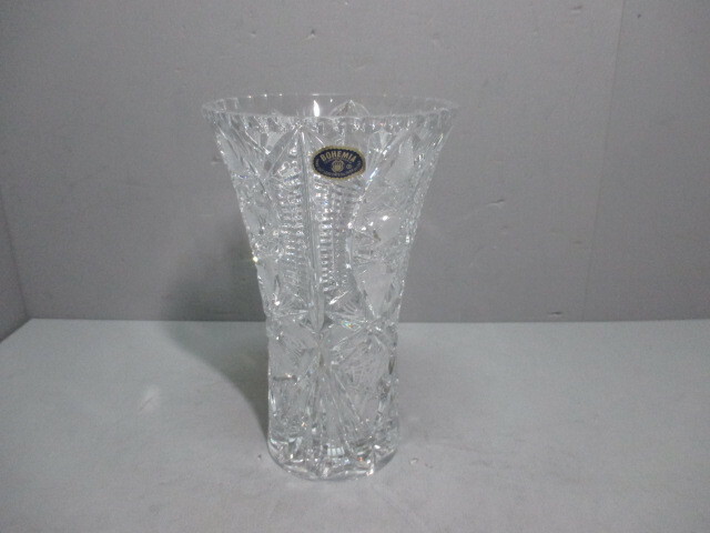 美品★BOHEMIA★ボヘミア クリスタルガラス 花瓶 フラワーベース