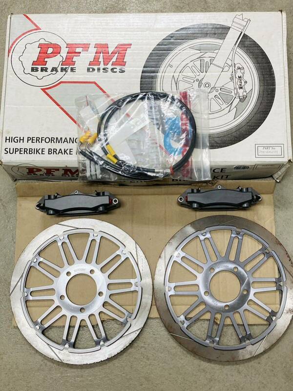 未使用英国スズキPFMスーパーバイクフロントブレーキKIT 108mmピッチ6POTキャリパー320mmフローティングローターGSXR1000/GSXR750/GSXR600