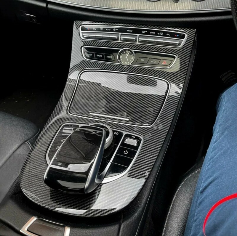 メルセデスベンツ Eクラス W213 コンソールギアパネルカバー カーボンファイバーセンターコンソールトリム 内装 Mercedes Benz E-Class
