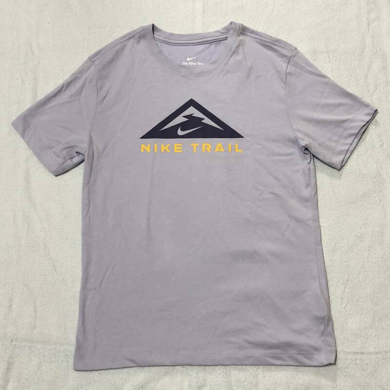 NIKE TRAIL 半そで Tシャツ Dri-Fit うす紫 グレー M ナイキ トレイル ランニング シャツ ドライフィット DO2277-057