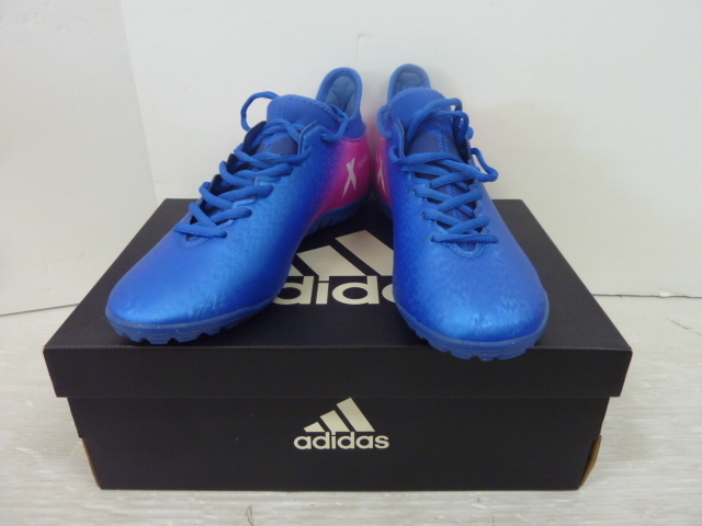 ◆◇adidas アディダス　エックス　16.3TF　ブルー×ピンク　BB５６６５　フットサル　サッカー　:古ｋ0514-191ネ◇◆