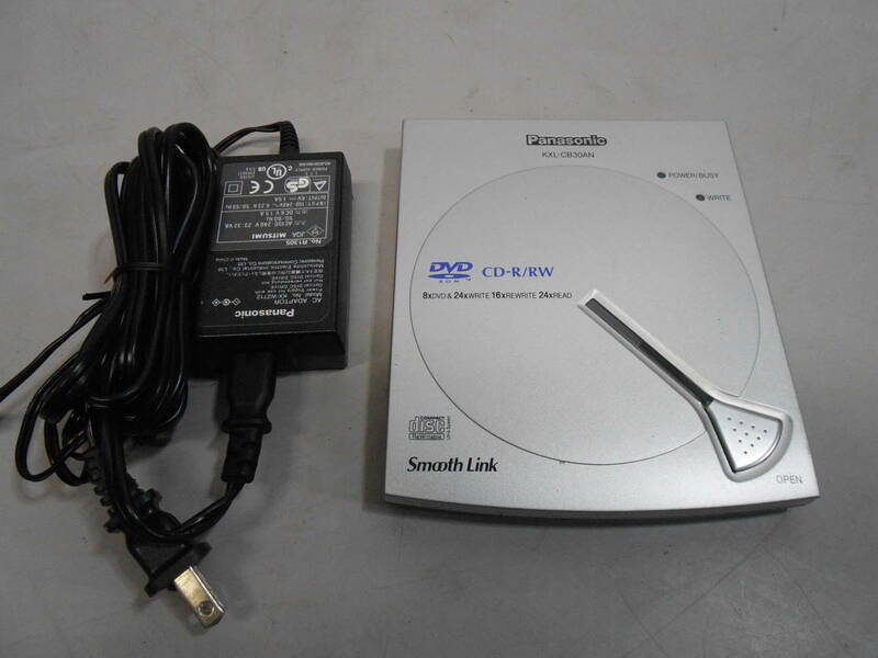 ☆Panasonic パナソニック ポータブル DVD-ROM/CD-R/RWドライブ KXL-CB30AN アダプターセット！60サイズ発送