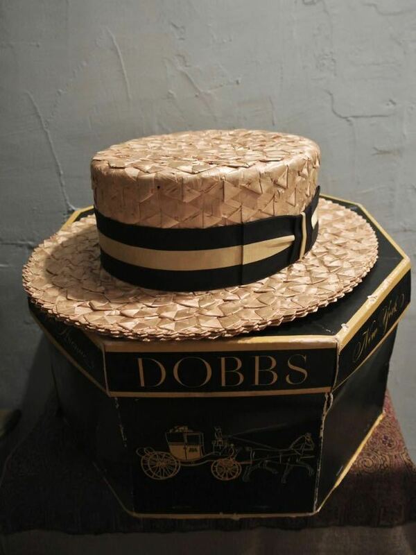 激レア！40s Vintage Dobbs boater hat 1/4 58cmヴィンテージドブスビッグリーフ ボーターハット カンカン帽