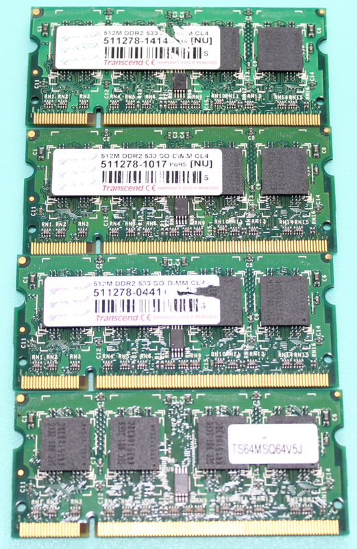 Transcend/DDR2/533/SO DIMM/512MB/4枚/0803-14