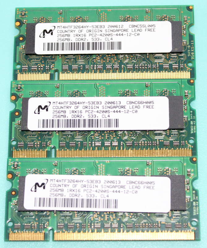 PC2-4200-444-12-C0 DDR2/533/CL4/256MB/3枚/0803-16