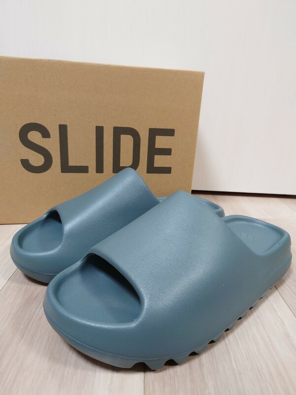 新品 アディダス イージー スライド 28.5cm us10 adidas YZY SLIDE SLATE MARINE スライドマリーン　カニエウェスト デザイン サンダル