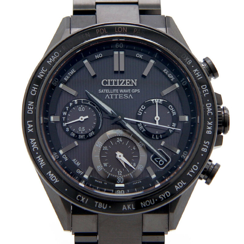 中古美品 シチズン CITIZEN 腕時計 ATTESA ACTLine アテッサ アクトライン エコドライブ GPS衛星電波 ダブルダイレクトフライト CC4055-65E