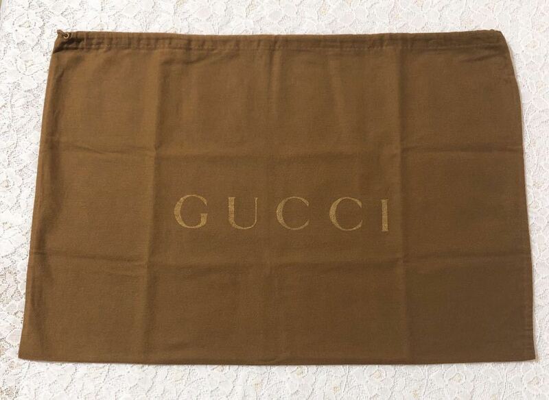 グッチ「GUCCI」バッグ保存袋 旧型（2788) 正規品 付属品 内袋 布袋 巾着袋 ブラウン 布製 54×38cm 