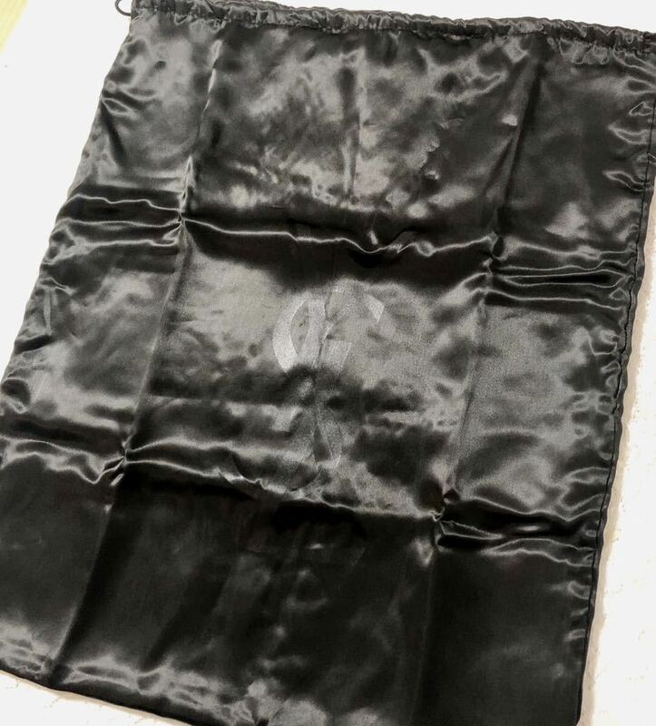 イヴサンローラン「YVE SAINT LAURENT」バッグ保存袋 旧型 (2785) 正規品 付属品 布袋 巾着袋 ブラック 二重仕立て ナイロン生地 わけあり