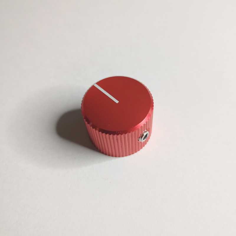 ドレスアップアルミニウム製ノブ 赤 RED シャフト幅6.35mm