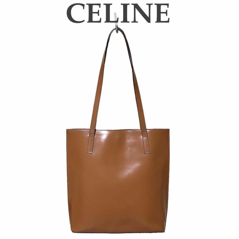 【大特価!!】CELINE セリーヌ トートバッグ ショルダーバッグ ライトブラウン×ブラック 本革 レザー マカダム柄 ブランド 鑑定済み■