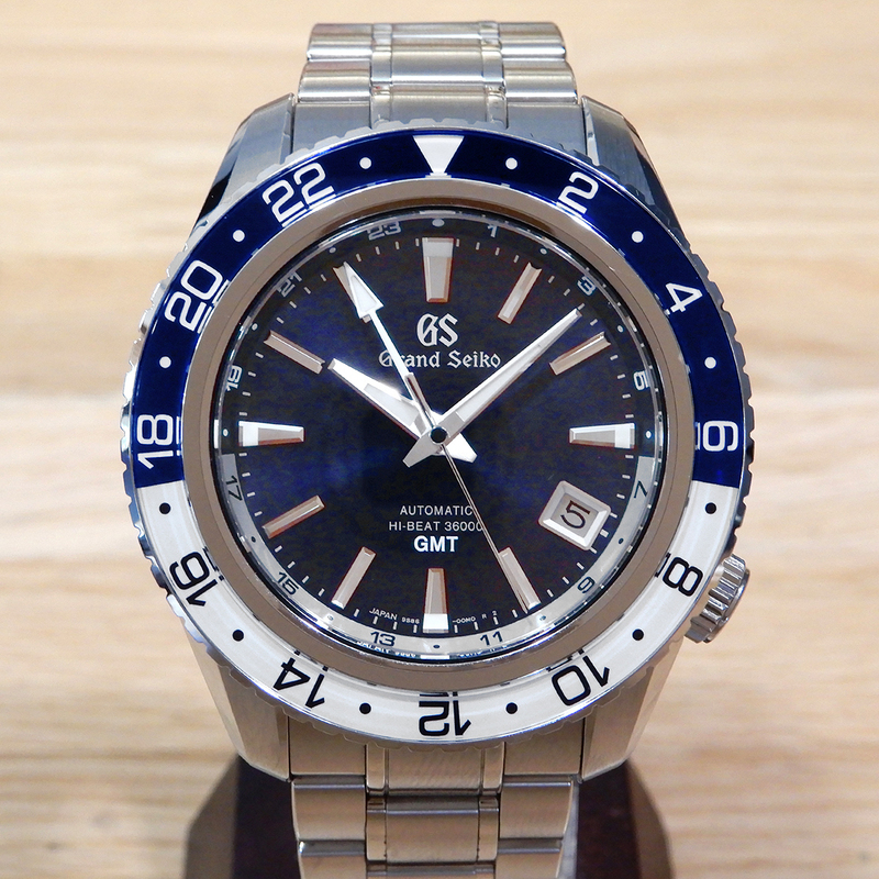 【新品同様】グランドセイコー メカニカルハイビート36000 GMT SBGJ237 ブルー／ホワイトベゼル 腕時計 10810