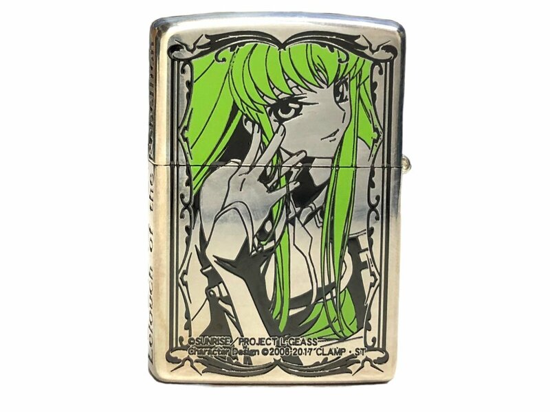 zippo (ジッポー) コードギアス C.C. オイルライター 希少モデル 2020年製 反逆のルルーシュ 限定カラー ケース 3面刻印 シルバー 雑貨/091