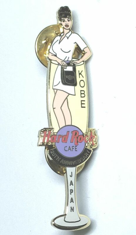 ピンズ　ハードロックカフェ 神戸　日本20周年 ウェイトレス　HARD ROCK CAFE KOBE JAPAN 20TH WAITRESS PIN GLASS ピンバッジ ピンバッチ