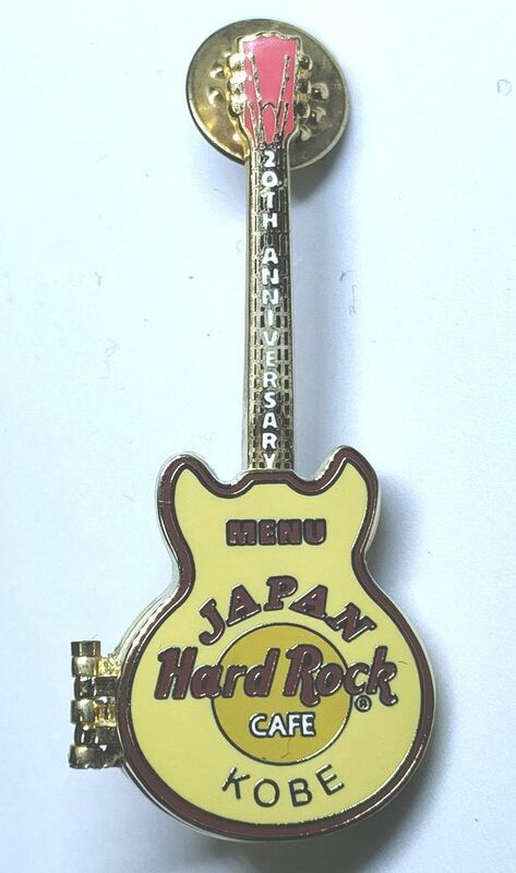 ピンズ　ハードロックカフェ 神戸　日本20周年 メニュー ギター　HARD ROCK CAFE KOBE JAPAN 20TH MENU GUITAR PIN ピンバッジ ピンバッチ