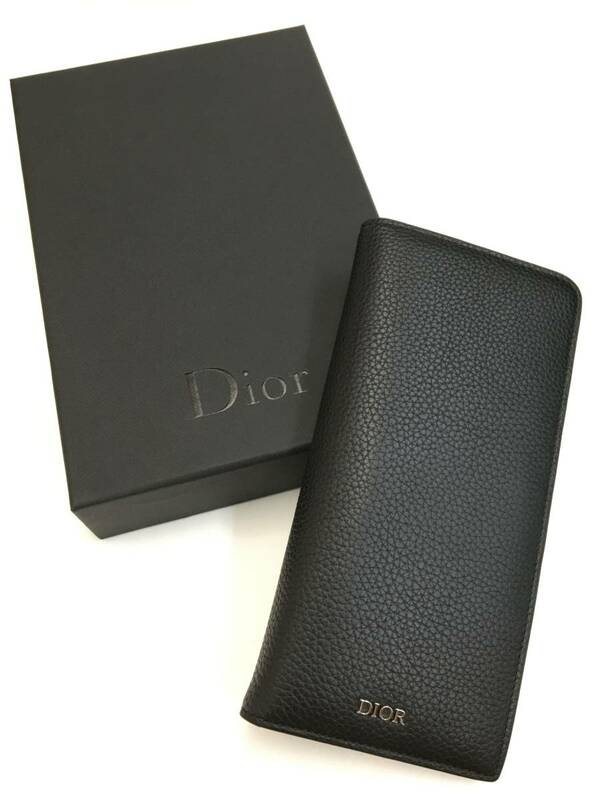 42070　Dior　ディオール　オム　バーティカル　ロングウォレット　レザー　長財布　ロゴ