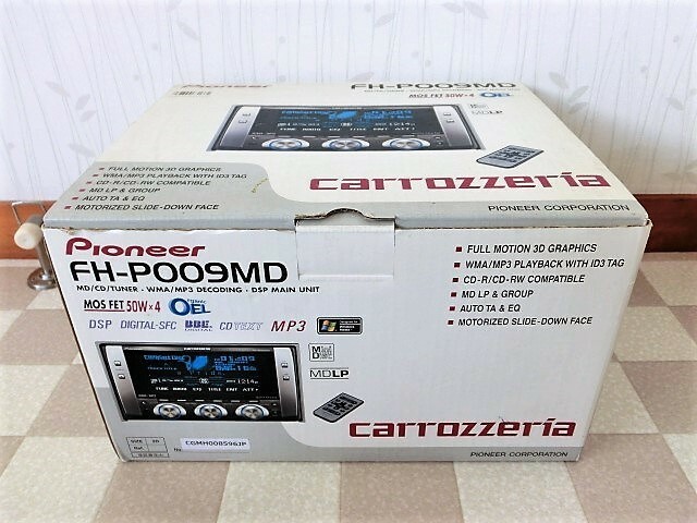 Carrozzeria FH-P009MD 2DINタイプのMD/CD 動作品 [DSPチューナーMDLP/CD/MP3アンプ] 未使用に近い 商品が到着してから１ヶ月保証します。