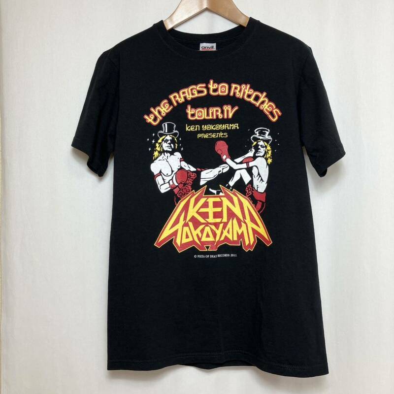 【美品】KEN YOKOYAMA 横山健 2011 ツアー Tシャツ ブラック S ケンヨコヤマ ピザオブデス ハイスタンダード 半袖／黒