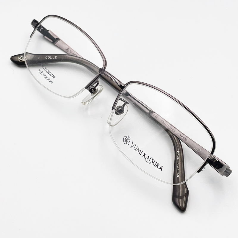メガネフレーム YUMI KATSURA ユミカツラ YK802 COL.2 ナイロール チタニウム 日本製 メガネ 眼鏡 新品未使用 送料無料