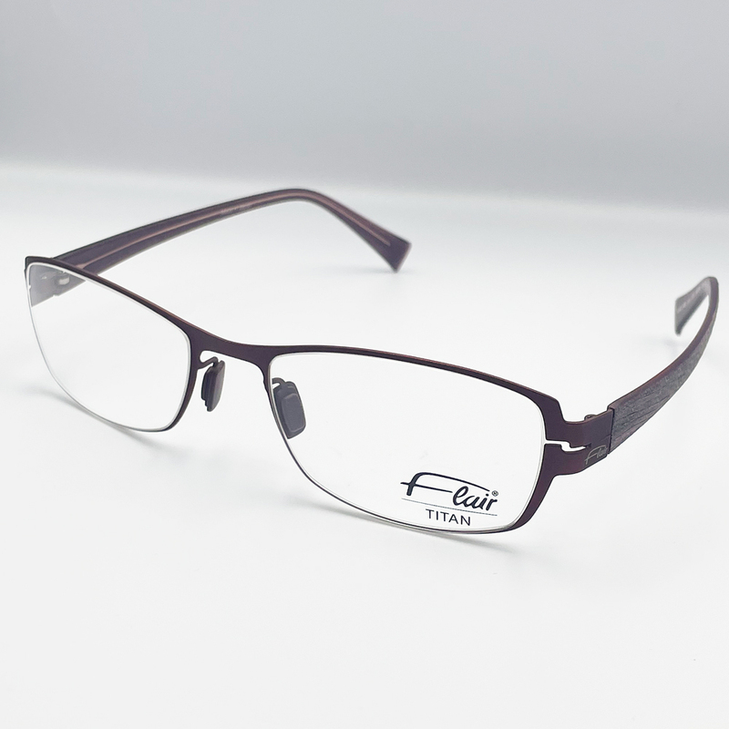 メガネフレーム Flair フレアー 488 COL.319 チタン エンジ 日本製 メガネ 眼鏡 新品未使用 送料無料