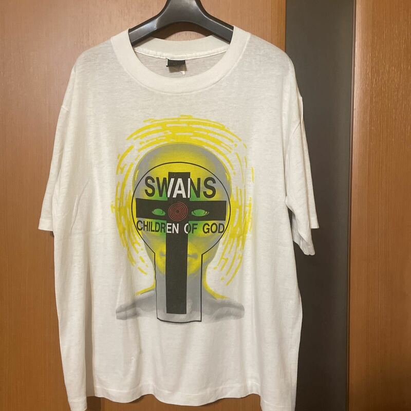 希少 90s『SWANS』USA製VINTAGEバンドT-SH 「CHILDREN OF GOD」スワンズ ヴィンテージ ビンテージ 古着 XL アメリカ製 バンT